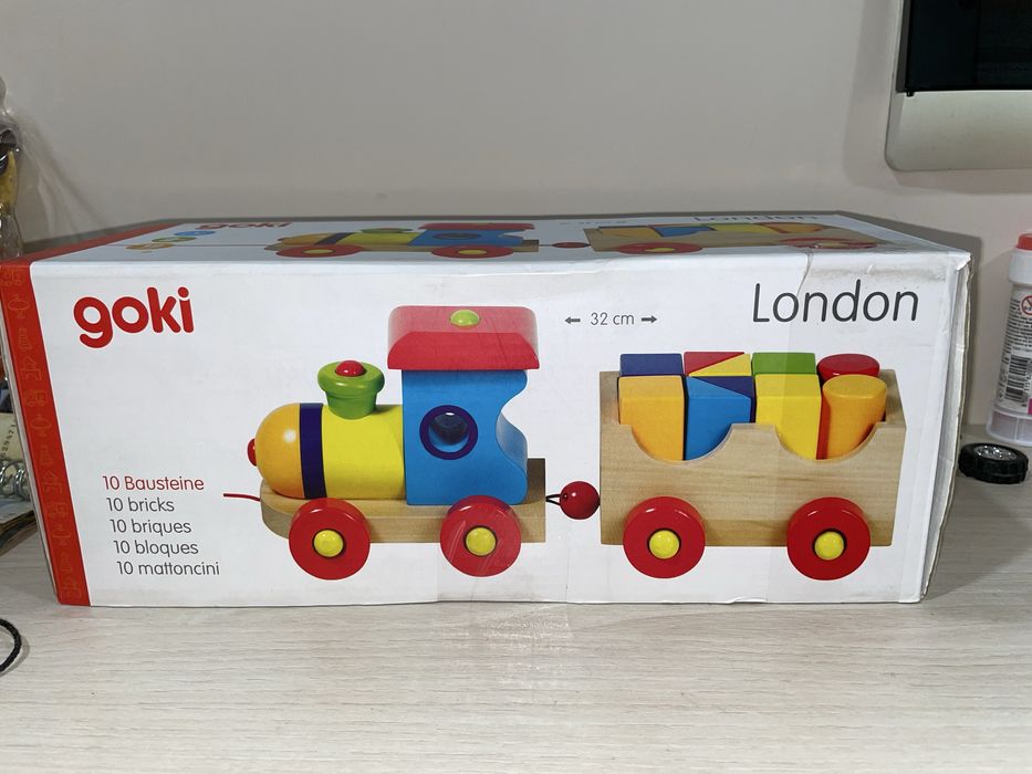 Деревʼяна каталка поїзд goki