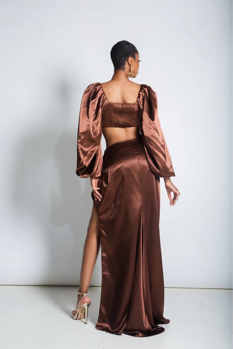 Топ блуза Zara топ з довгим пишним рукавом