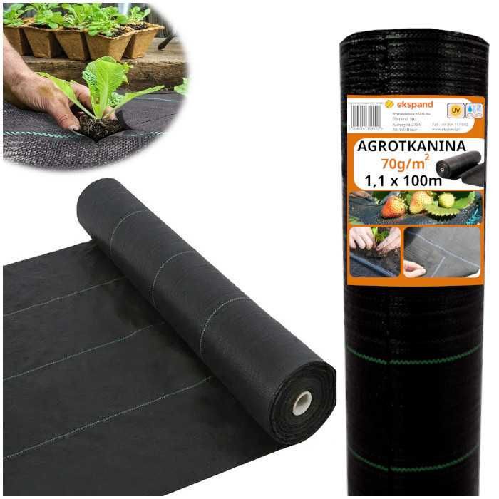 AGROTKANINA AGROWŁÓKNINA 70g 1,1x100m czarna UV mata