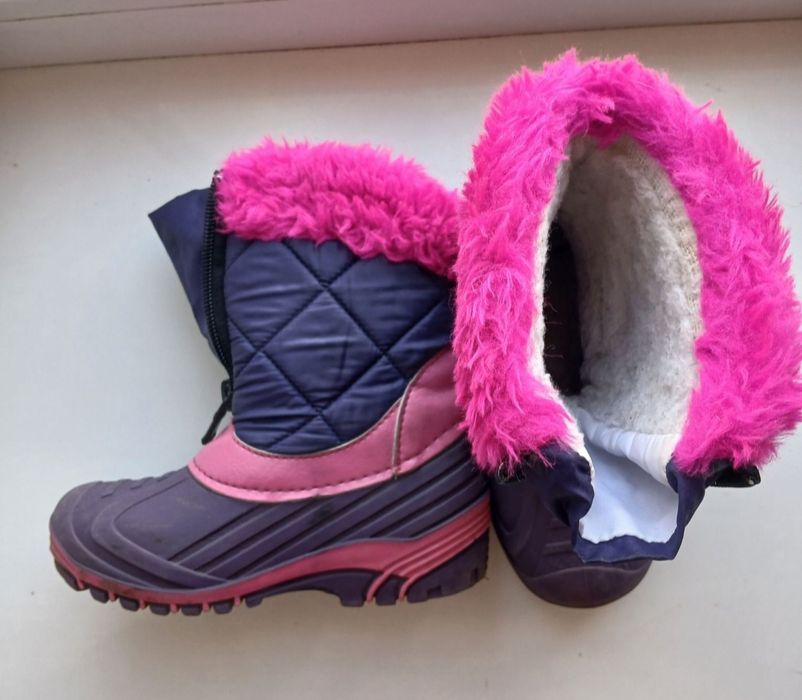 Сапоги девочку непромокаемые зима  р.24