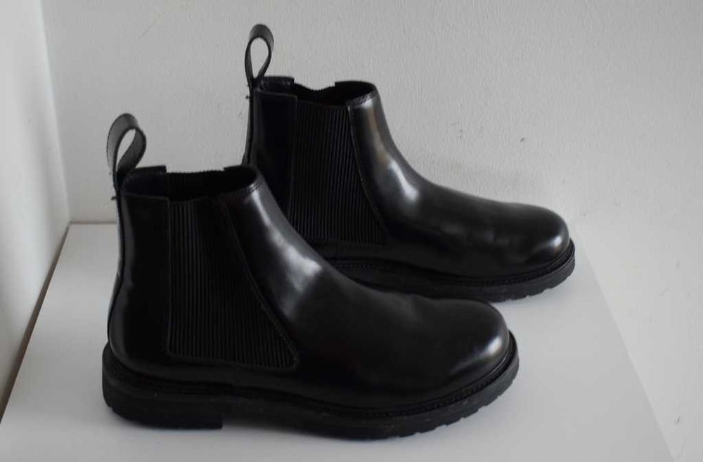 Diesel skórzane buty zimowe botki czarne 45