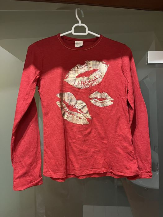 Czerwona dziewczęca bluzka z nadrukiem Zara