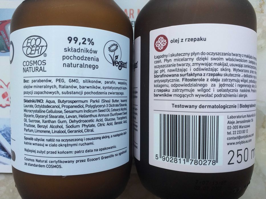 balsam do ciała i płyn micelarny Bio
