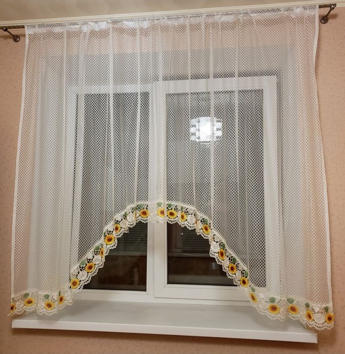 Тюль арка на кухню Подсолнух 3 м Шампань