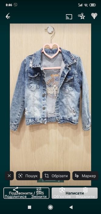Джинсова курточка на дівчинку
