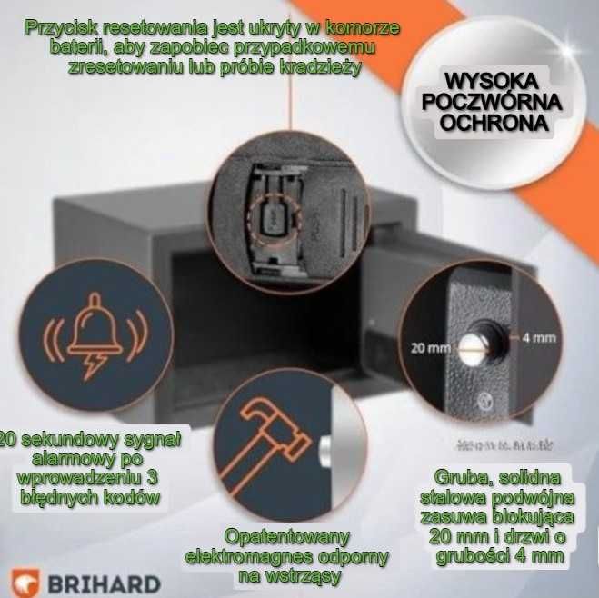 Sejf domowy elektroniczny, kasa pancerna
