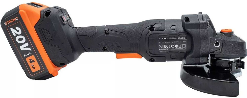 Акумуляторна БЕЗЩІТКОВА болгарка Stromo/рег. швидк./плавний пуск/стаб.