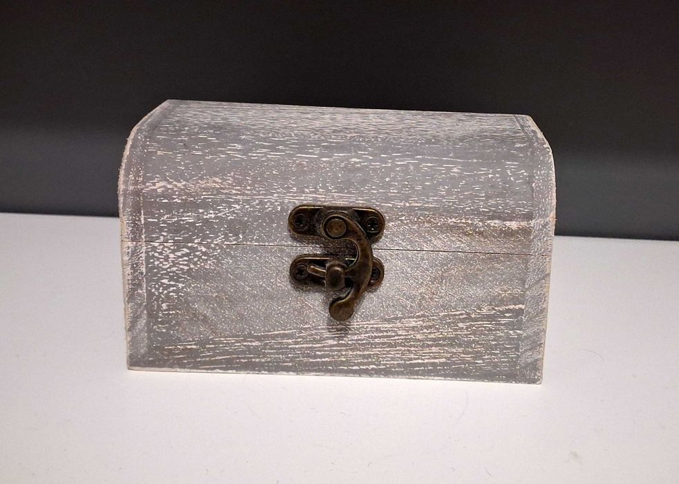 Caixa Baú Madeira 12cm x 7,5cm c/ Tampa - NOVO