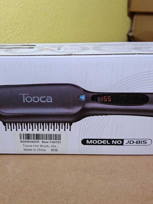 (NOVO) Escova Alisadora de Cabelo Elétrica Tooca JD-815 com Display e Acessórios