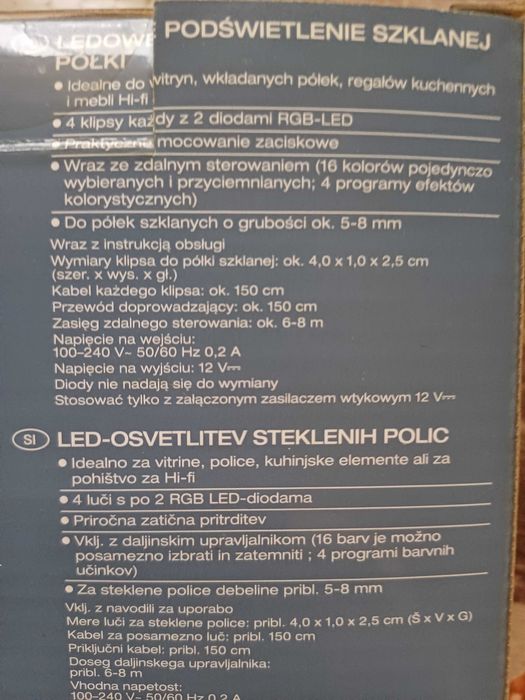 Podświetlenie LED do półek - zestaw - nowe