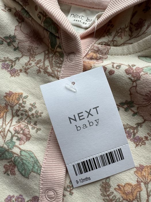 Bluza z kapturem w kwiaty - Next - 74-80 - nowa