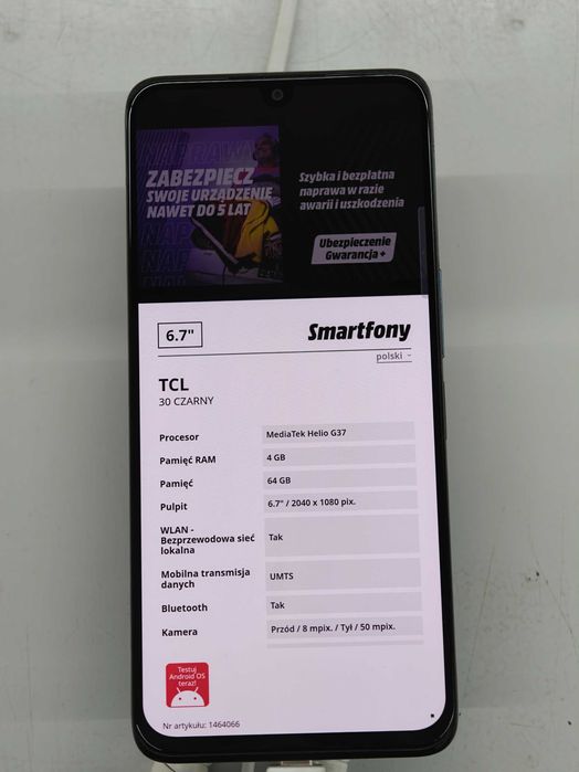 Smartfon TCL 30 Czarny