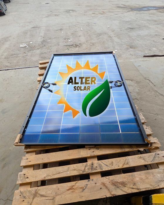 ‼️‼️‼️78$ Сонячна панель Luxen Solar 455Вт, Double Glass, Bifacial, N-type, Full Black, двосторонні