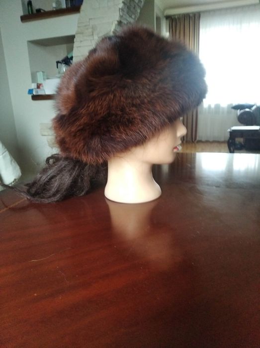 Sprzedam czapka z lisa, papacha, pilotka,lis, lisy, skóry, skóra