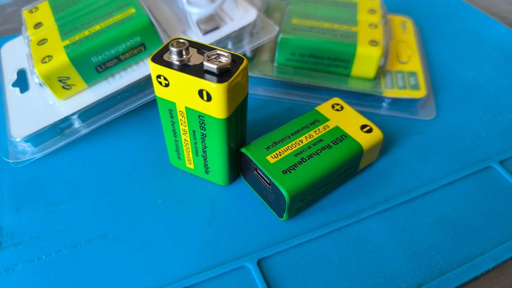 акумулятор крона 9v Li-ion 6F22 4500 mWh USB type-C 4500mah