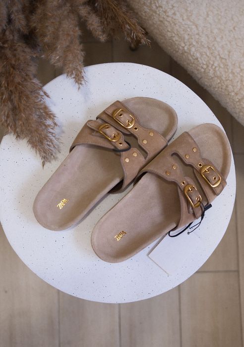 шльопанці замшеві Zara, 37