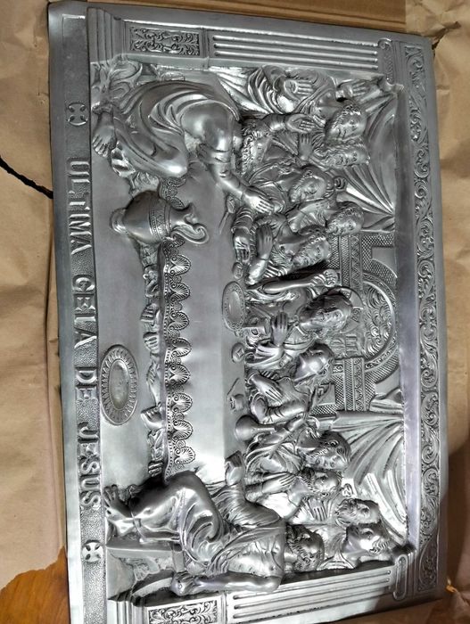 Quadro em metal da ultima ceia64584634189571120