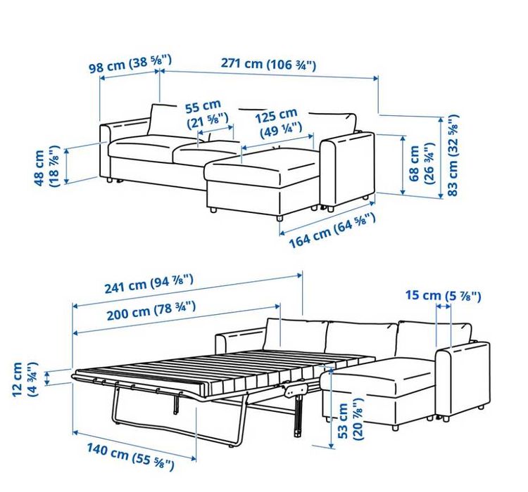 Narożnik z funkcją spania VIMLE IKEA Stan bardzo dobry