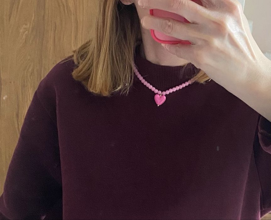 Naszyjnik serce color block minimal viral y2k Zara Ikea Adidas Chanel