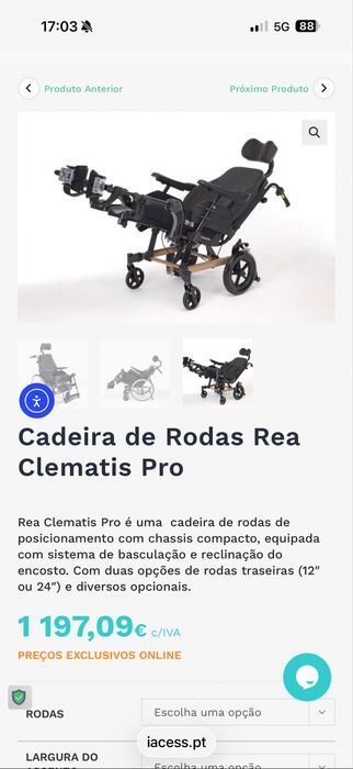 Cadeiras de Rodas Manuais para Utilizadores Passivos invacare Rea.