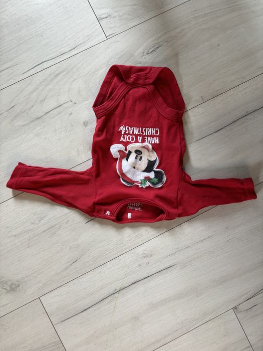 Świąteczne body z myszką Mickey rozmiar 56