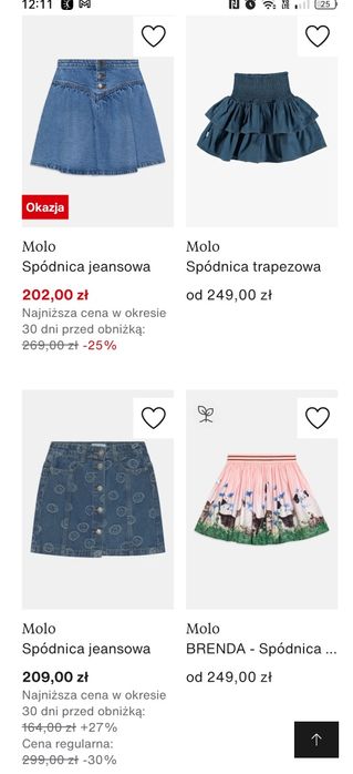 Molo spódniczka Premium dla dziewczynki