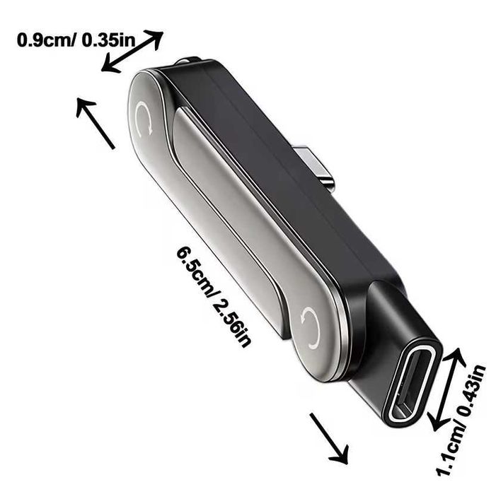 Adapter Podstawa Ładowarka USB-C OTG 360° Brelok Stojak do Telefonu