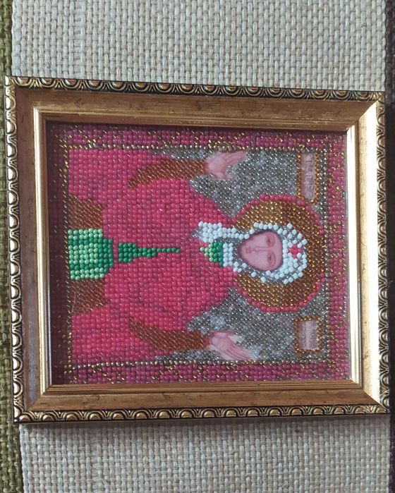 Икона из бисера.Икона на дереве. икона Казанской Божьей Матери