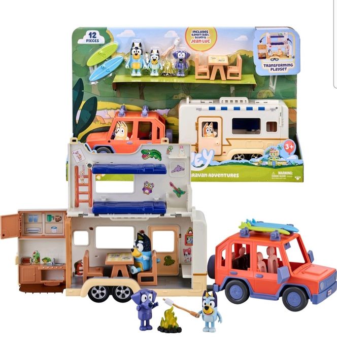 Wielki zestaw Bluey Domek i Kamper oraz figurki Moose Toys Oryginaly
