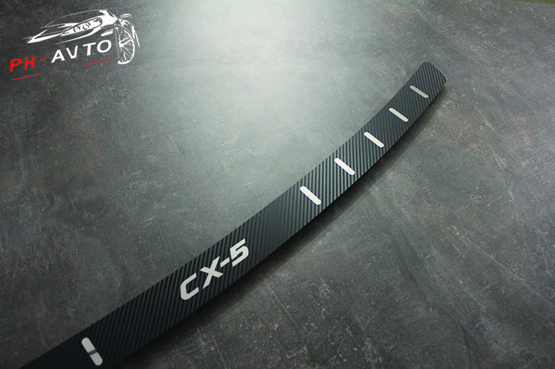 Накладка на бампер Mazda CX-5 CX5 2013-2017 2018+ Нержавійка + Карбон