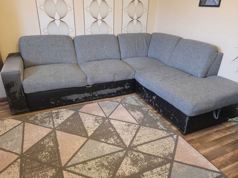 Kanapa narożnik rozkładany z pojemnikiem