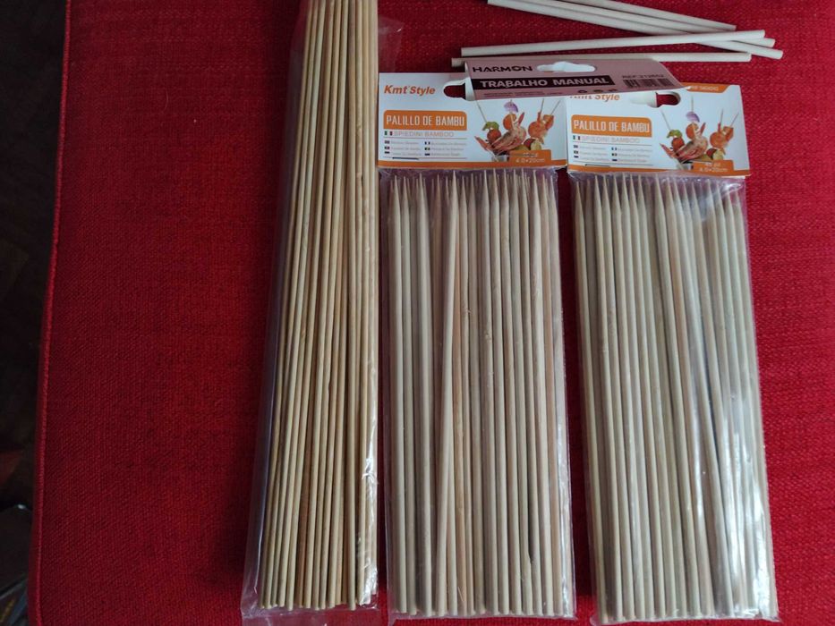 Conj. 3 Embalagens com paus de bambu p/atividades 4.0 espessura