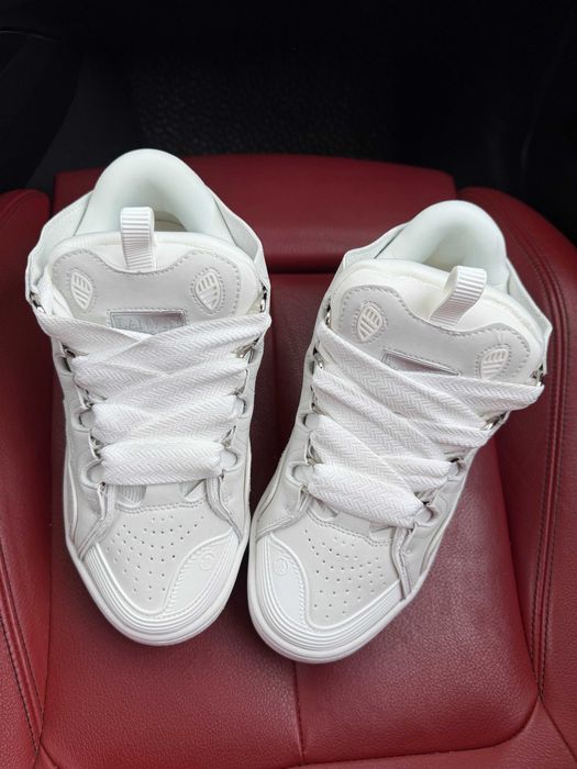 БЕЗ ПЕРЕДОПЛАТИ) Lanvin Curb Sneakers All White ланвін керб білі