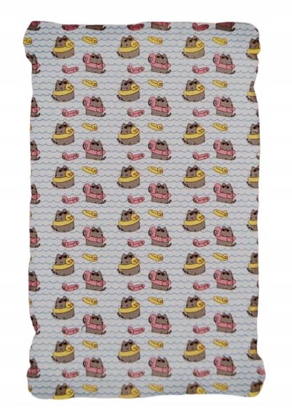 Pusheen Prześcieradło Bawełniane Jersey Kot 90X200 Cm Białe