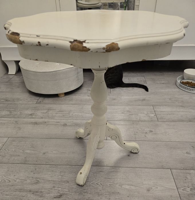 Stolik kawowy biały shabby chic prowansalski Ludwik retro