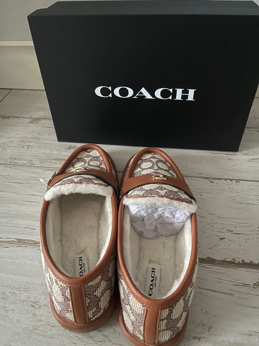 COACH original. Теплые лоферы на меху р 39-39,5