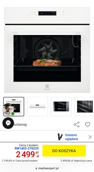 Piekarnik ELECTROLUX LOE8H31V Elektryczny Biały A+