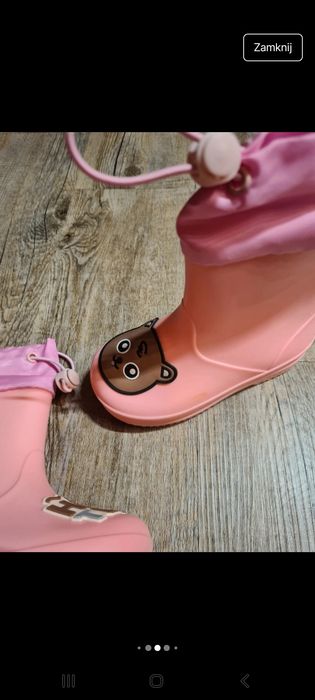 Kalosze dla dziecka rozm 28 różowe misie buty przeciwdeszczowe