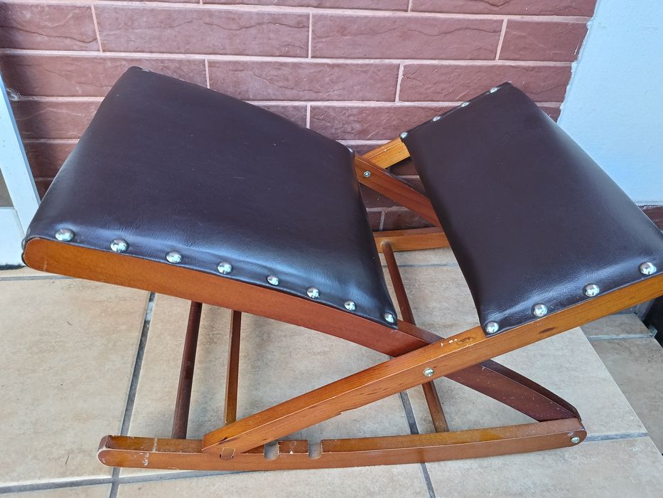 Podnóżek vintage z 3-stopniową regulacją –  styl retro