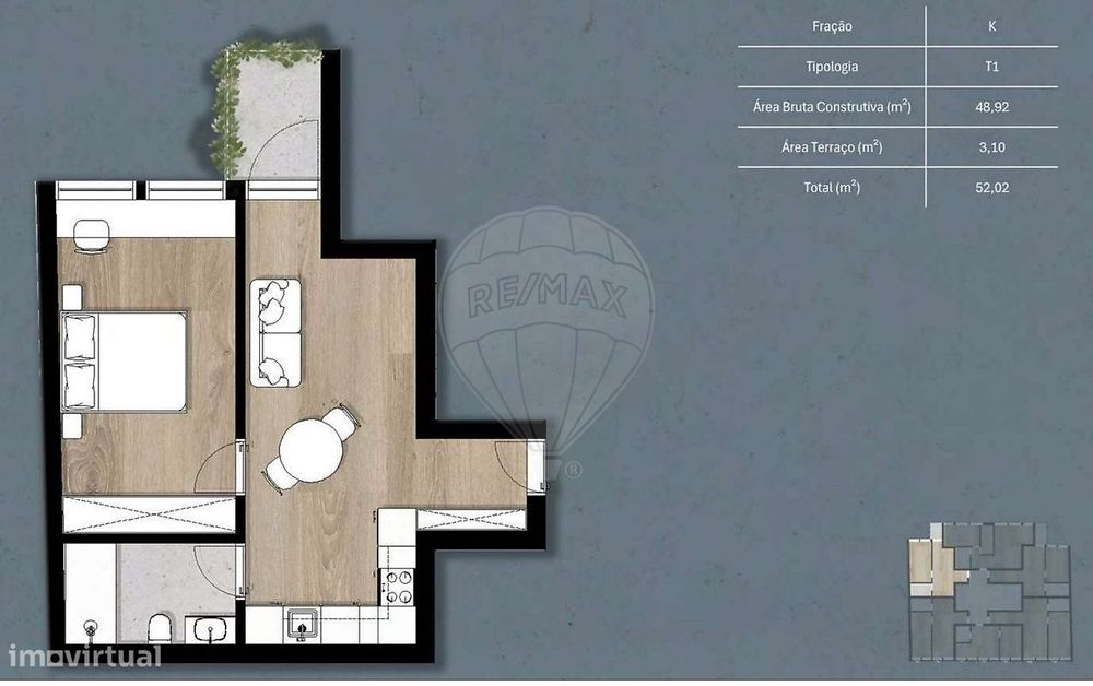 Apartamento T1 para venda