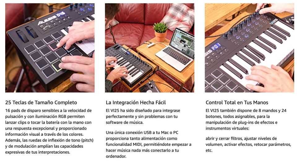 Alesis VI25 Teclado Controlador MIDI USB 25 Teclas