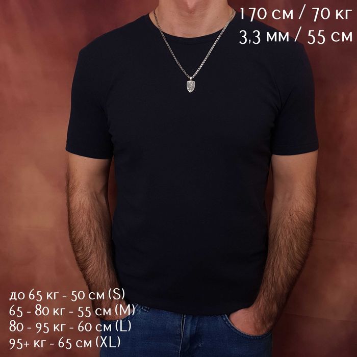 Срібна цепочка з кулоном іконкою підвіскою архангела Михаїла 925 проба