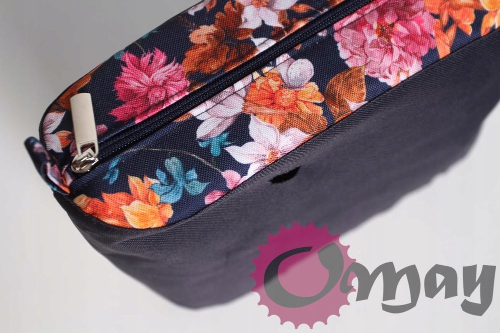 organizer do OBAG MINI kwiaty granat wkład 2 kieszenie OMAY
