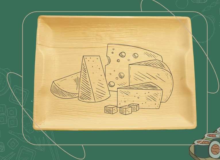 Taca prostokątna z liści palmowych catering 37cm 10szt PREMIUM