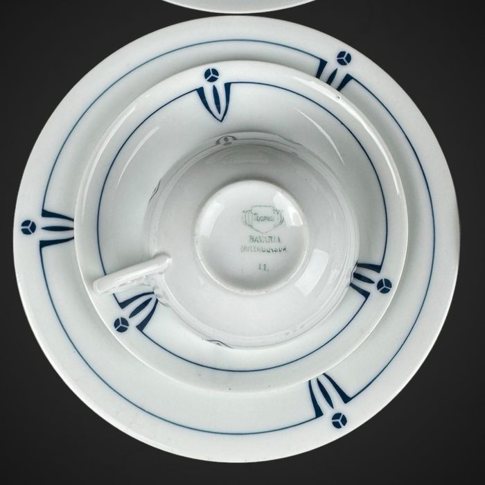 4x zestaw śniadaniowy trio Thomas Bavaria niebieski wzór B41/8277