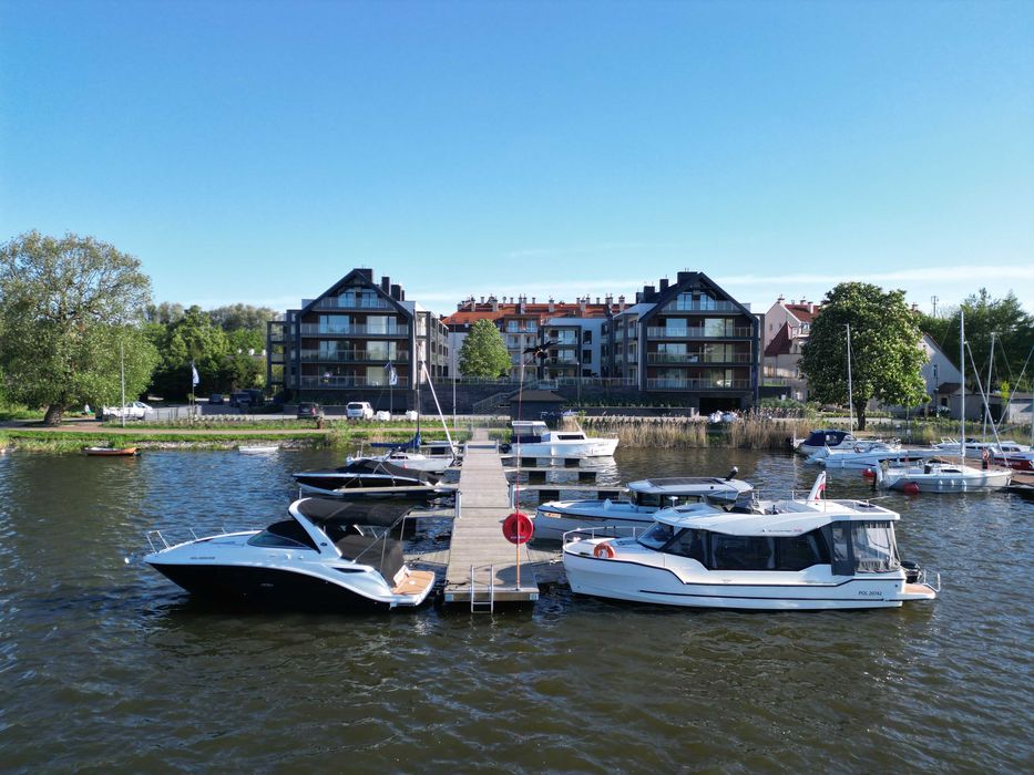 Marina Ostróda - widok na jezioro, nocleg Mazury, garaż, tarasy, 3pok