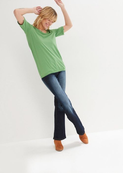 B.P.C t-shirt damski strukturalny zielony r.44/46