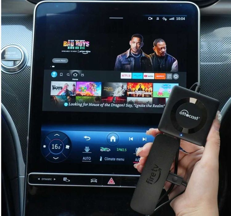 Ottocast Car TV Mate - Bezprzewodowy Carplay i Android Auto TV Adapter
