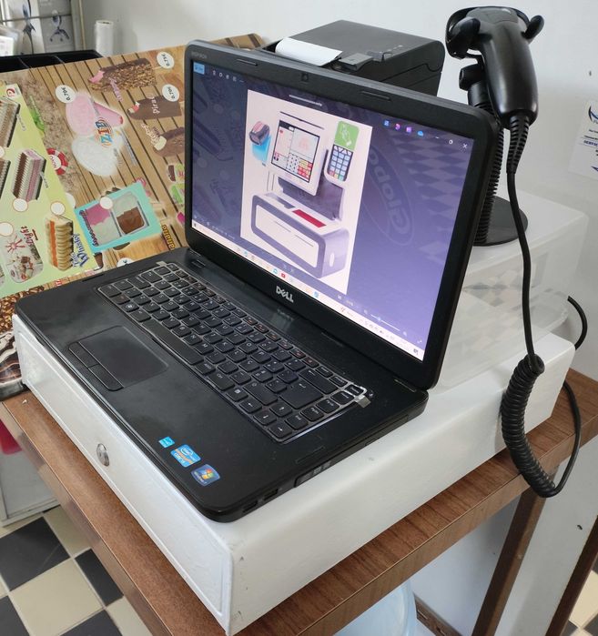 POS Computador portátil, Impressora Leitor código de barras Gaveta