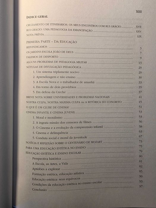 Livro "Da Educação I" de Rui Grácio
